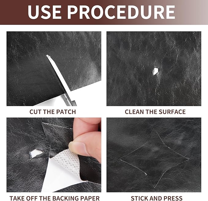 Leather Repair Patch, 17X79 inch Strong Sticky Repair Patch Self Adhesive Waterproof, DIY Large Vinyl Patches for Couches, Furniture, Sofa, Car, Chair (DBrown, 17X79 inch)