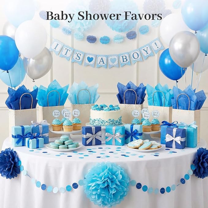 Shindel 330 Sheets Blue Tissue Paper, 14x10 Inch Gift Wrapping Tissue Paper - Image 2