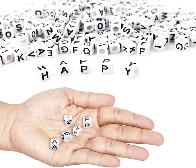 Augshy 700PCS White Letter Beads Alphabet Beads - Image 4