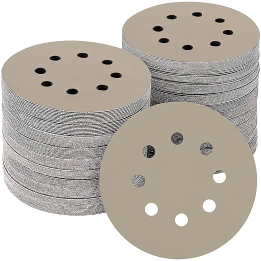 50PCS 5 inch Silicon Carbide Sanding Discs 5000 Grit, Wet Dry Orbital 5 Sander Hook and Loop Sandpaper Disc Ultra Fine Grit, Best for Metal,Automotive Precision Polishing