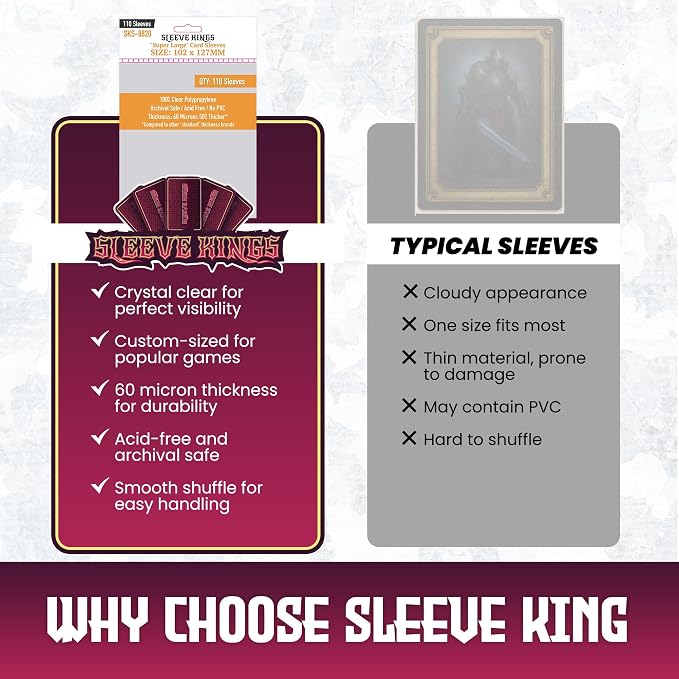 Sleeve Kings Standard Card Sleeves – 110 Count, XL Size, Compatible - Image 6