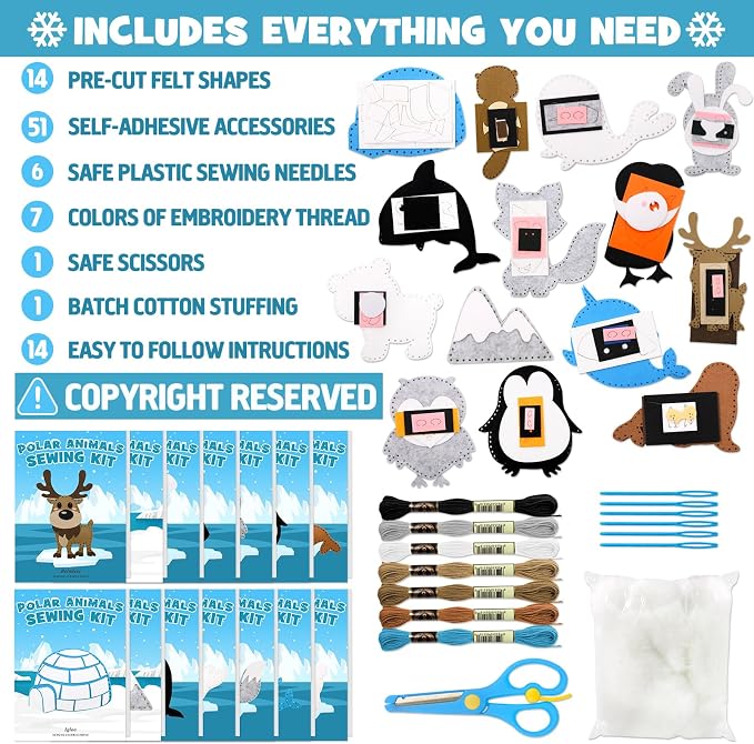 CiyvoLyeen Polar Animals Sewing Kit - Image 3