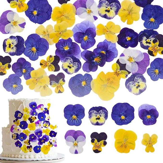 40 Pcs 8 Kinds Natural Dried Pressed Edible Flowers by Fangkic