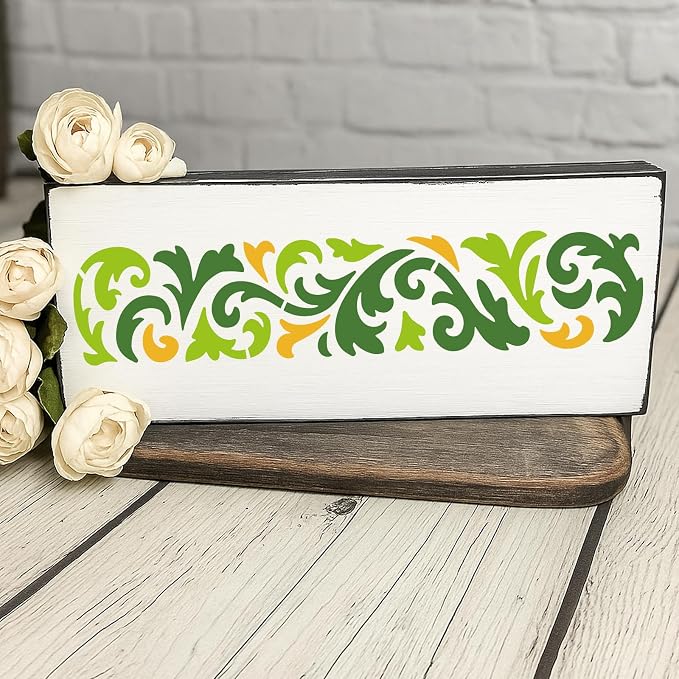 INFUNLY 16Pcs Botanical Lace Wall Stencil - Image 6