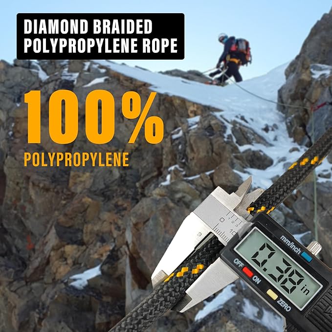 Diamond Braided Polypropylene Rope Nylon Rope Mix Thick Heavy Duty Ropes 3/8 inch 60ft High Strength Perfect for Clothesrope Camping Hiking and Other Outdoor Activities Green