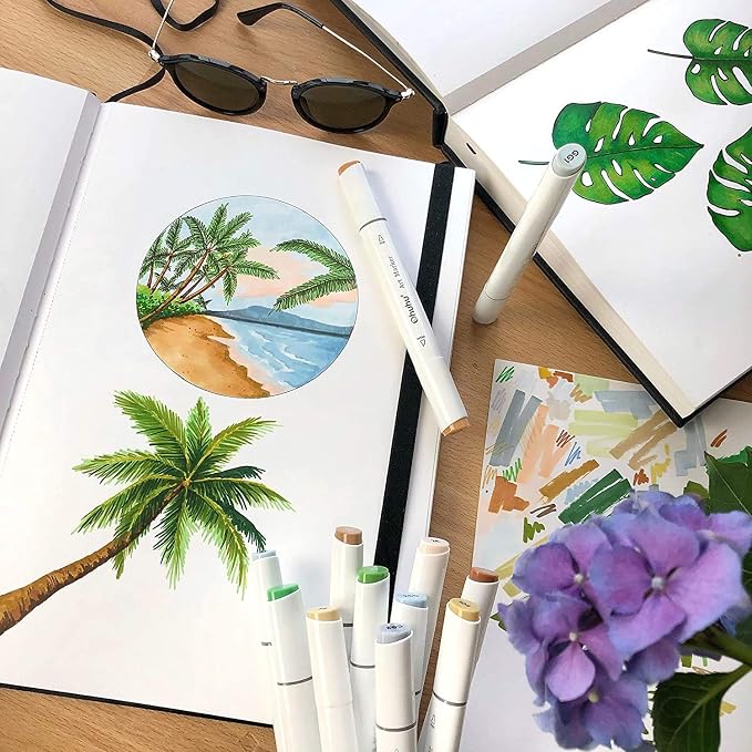 Ohuhu Sketchbook Marker Paper Pad: 8.3"x8.3" Square Art Sketch Book Drawing - Image 9