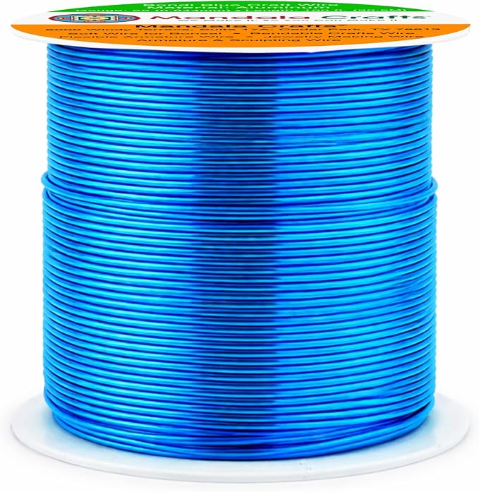 Mandala Crafts 22 Gauge Bondi Blue Anodized Aluminum Craft Wire, 100 FT | - Image 2