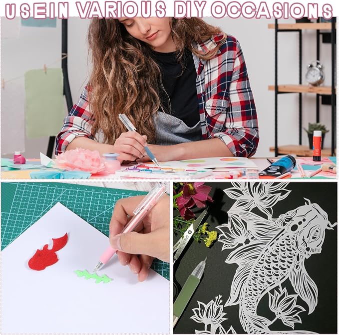 6 PCS Knife Pen Craft Cutting Tools, 6 Colors Creative Retractable Craft Paper - Image 7