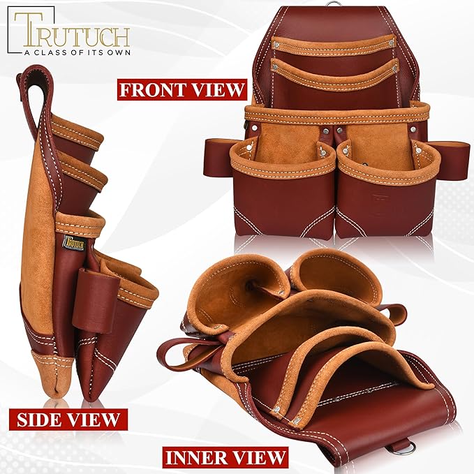 Grain Leather Electrician Tool Pouch | Carpenter Tool Pouch | Electrician Pouch | Electric Tool Bag | Electrician Bag | Leather Tool Belt