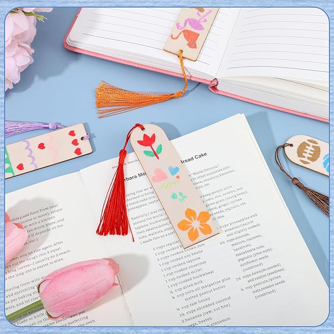 126PCS Bookmark Making Kit, 60 Wood Bookmarks - Image 5