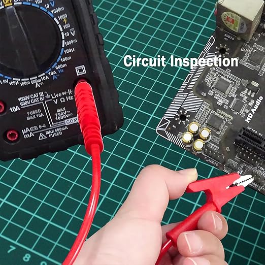 Banana Plug to Alligator Clip Test Probe Lead Wire Cable12AWG Test Leads with Alligator Clip4 mm Alligator Clip Test Probe Cable for multimeter 3.28 ft for Multimeter and Battery Testing(X-Y 12A 1m).