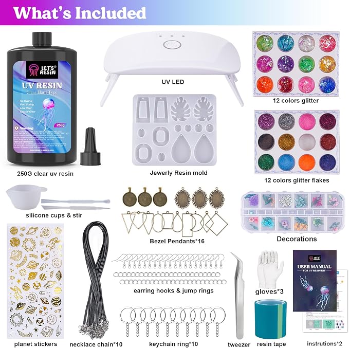 LET'S RESIN UV Resin Jewelry Making Kit - Image 2
