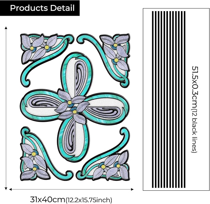 ADD.HERES Window Stickers, ‌Stained Glass Window Privacy Film, UV Blocking - Image 2