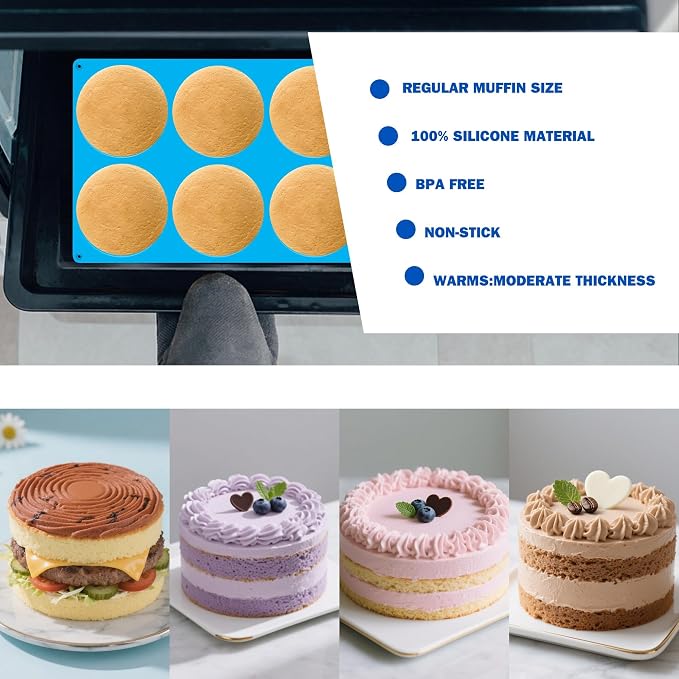 Sidosir Round Silicone Mold for Baking, 4inch Large Breakfast Sandwiches Mold - Image 5