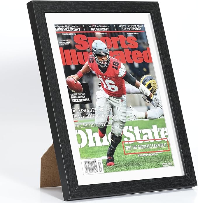 JupDec Sports Magazine Frame, Premium Wood Display Case by JupDec