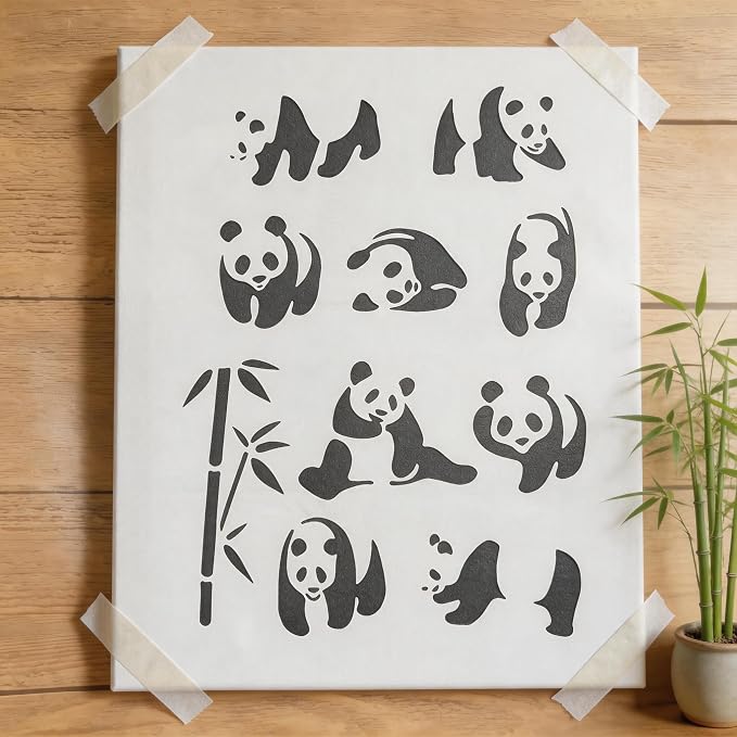 TIAMECH A4 Reusable Cute Panda Stencil - Image 4
