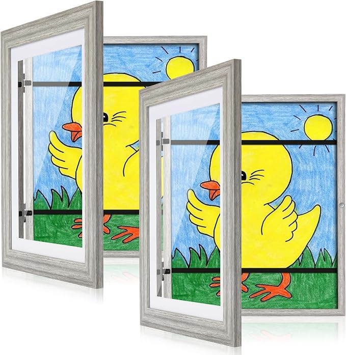 Kids Art Frames, 10x12.5 Front Opening Kids Artwork Frames Changeable, Holds 50 by GULETHUN