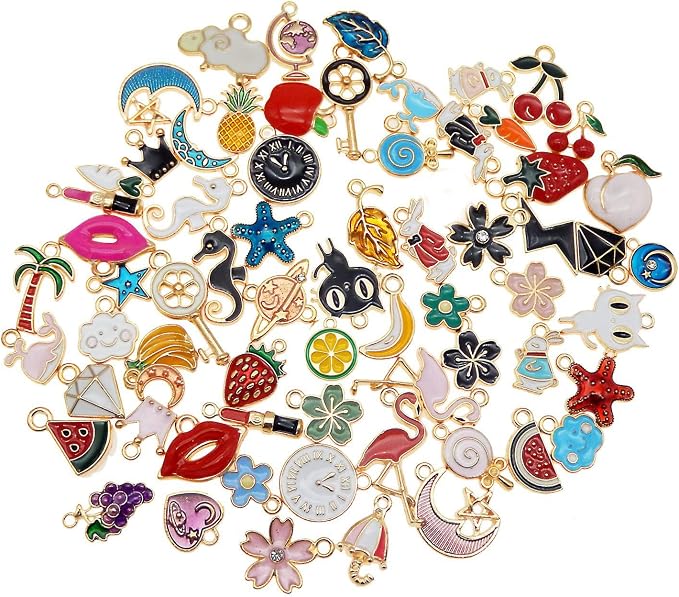 30pcs Mixed Enamel Charms Pendants - Image 3