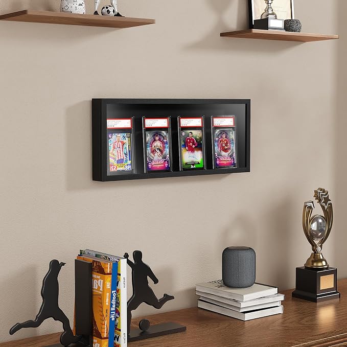 Emfogo Card Display Case, Trading Card Display Frame Wall Mount, Wooden - Image 5