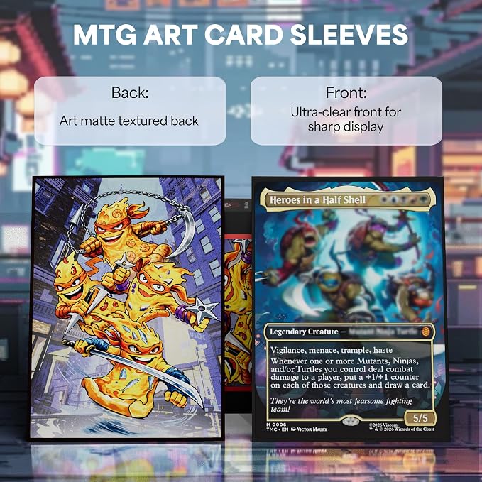 Kabinka MTG Card Sleeves-Turtles 100 Standard Size Pack Clear Front & Matte - Image 2