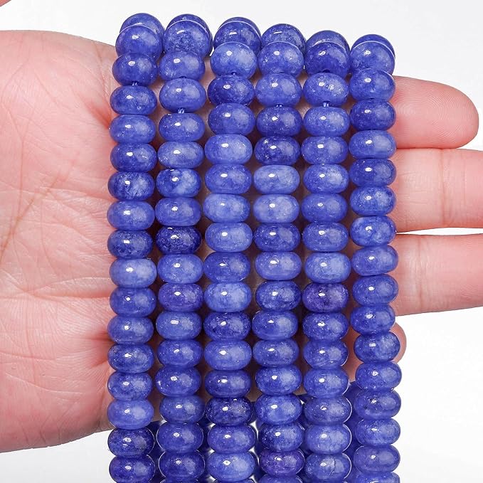 Songxi 5x8mm Natural Dark Blue Stone Rondelle Beads, Gemstone by SongXi