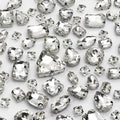 Dowarm White Sew on Rhinestones 104 PCS Mixed Shapes Glass Sew on Crystals by Dowarm
