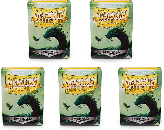 5 Packs Dragon Shield Matte Emerald Standard Size 100 ct Card Sleeves Value - Image 2