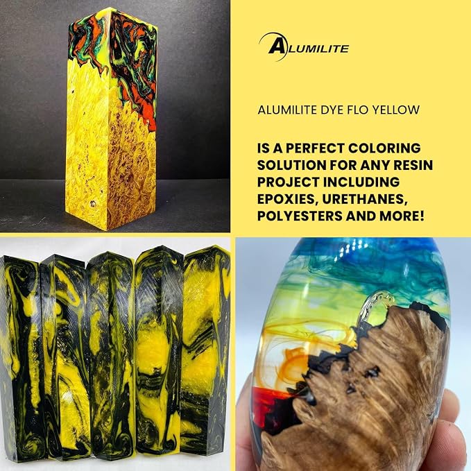 Alumilite Liquid Dye Flo Yellow 1 Oz, Highly Concentrated Dye - Image 2
