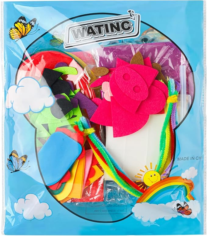 WATINC 12Pcs Hand Puppet Making Kit, Art Craft Felt Sock Puppet Toys, Creative - Image 8