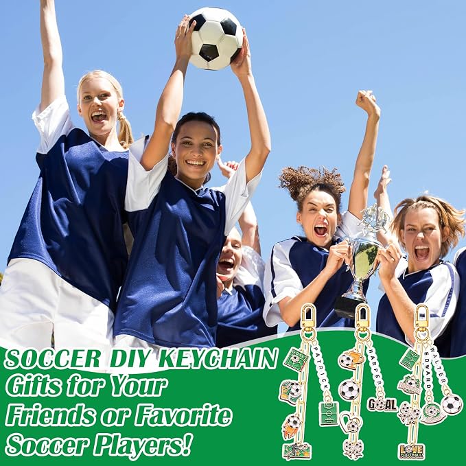 CraftyDream 558 Pcs Soccer Charms Keychain Making Kit DIY Soccer Charms Letter - Image 7