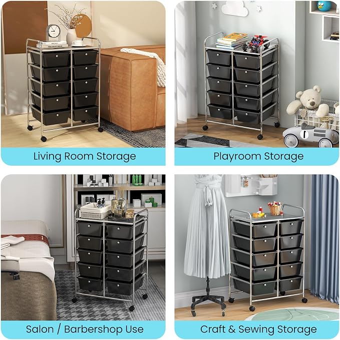 BECOMFORT 10-Drawer Rolling Cart - Image 7