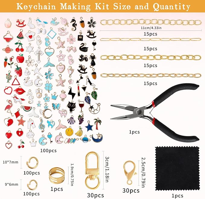 SUTROMA 423Pcs Lip Gloss Charms Keychain Kit - Image 2