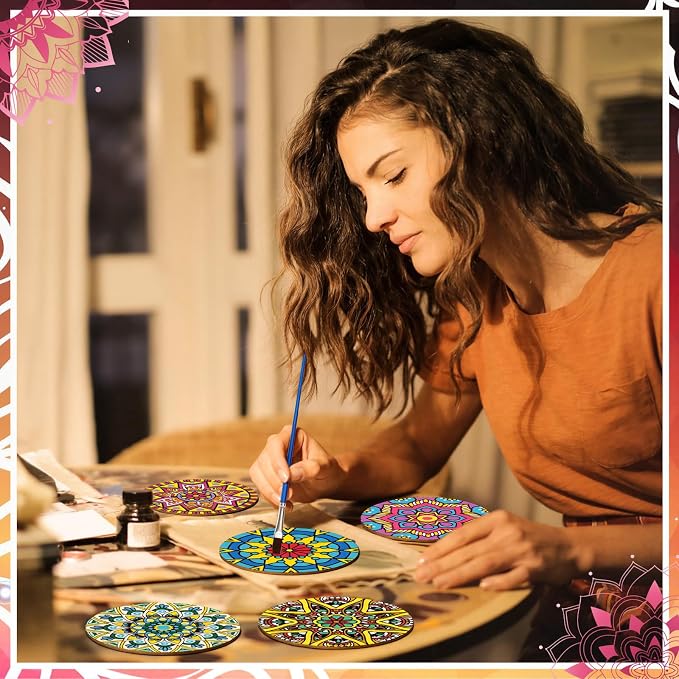 Reallnaive 8 Pcs Mandala Paint by Numbers Kit - Image 6