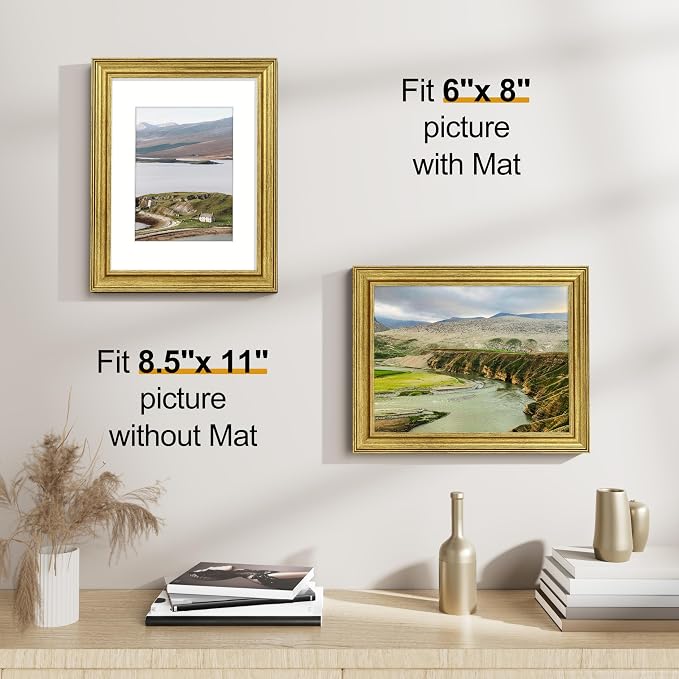 Vittanly 8.5x11 Picture Frames Set of 2, Ornate Vintage Photo Frame - Image 5