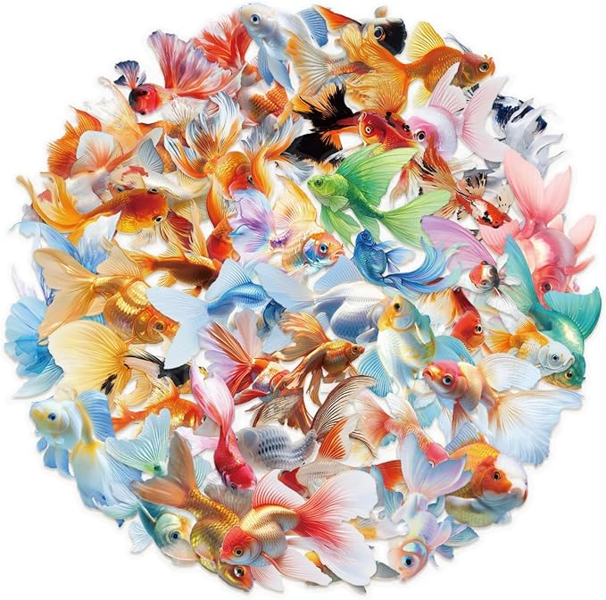 50 Pcs Clear PET Goldfish Aesthetic Stickers by Unknown