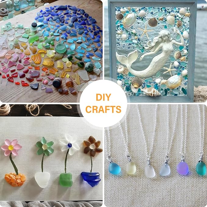 QEQEKAKA Sea Glass Stones for Crafts About 2.75LB Glass Pebbles Gemstones Bulk - Image 2