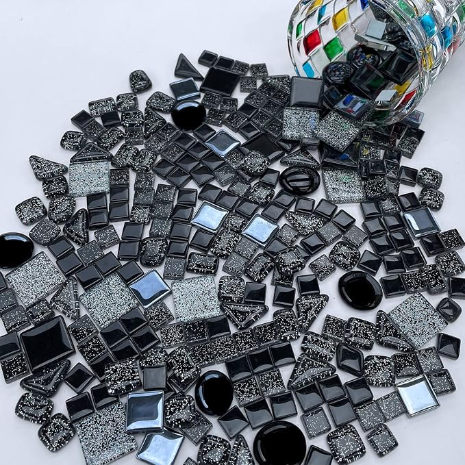 LITMIND 1.1 LB Black Irregular Glass Mosaic Tiles - Image 7
