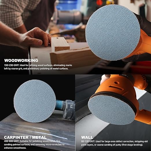 5 inch Sanding Discs 240 grit Mesh Disc Ceramic Abrasive Sandpaper Hook and Loop Orbital Sander Pads for Coating Removal,Body Repair, Auto Sanding 30 PCS
