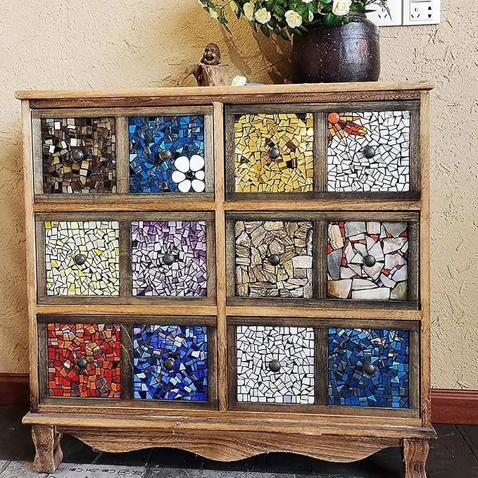 4.4 LB / 2 KG Irregular Stained Glass Scraps, Colorful Stained Glass Sheets - Image 4