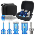 Tile Hole Saw Kit - BRSCHNITT Diamond Core Drill Bit Set 1/4",5/16",1",1-3/8"Drill Bit &4/5" Diamond Chamfer Milling Bit for Porcelain Tile Ceramic Marble Granite & Adapter