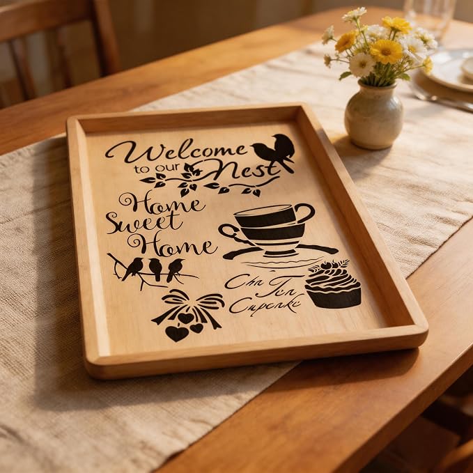 TIAMECH A4 Reusable Birds Coffee Stencil - Image 9