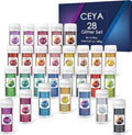 Ceya Holographic Ultra Fine Glitter Powder Set 28 Colors, 9.87oz/280g Craft by CEYA
