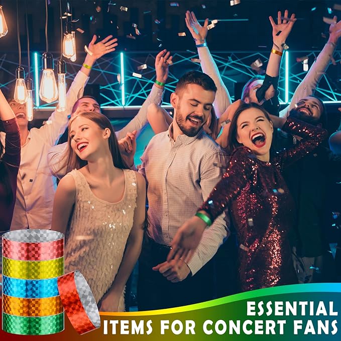 Epakh Paper Wristbands Neon Wrist Bands Waterproof Handbands for Events Lightweight Concert Wristbands Neon Colored Adhesive Wrist Band for Party