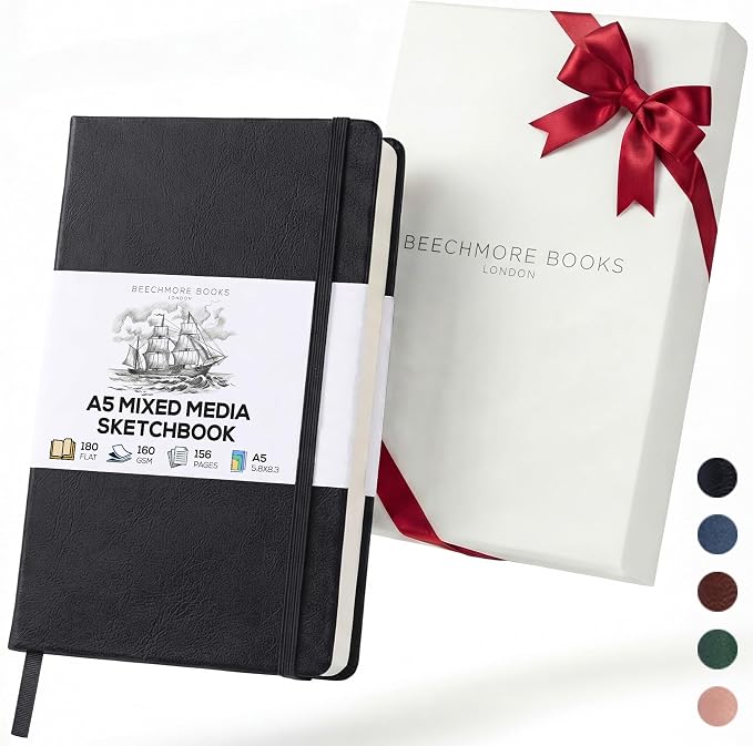 Beechmore Books A5 Mixed Media Sketchbook by BeechmoreBooks