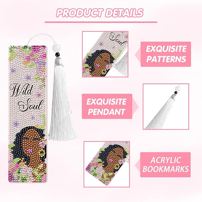 Diamond Art Bookmarks for Women, DIY Book Marks Making Kits for Reading - Image 4