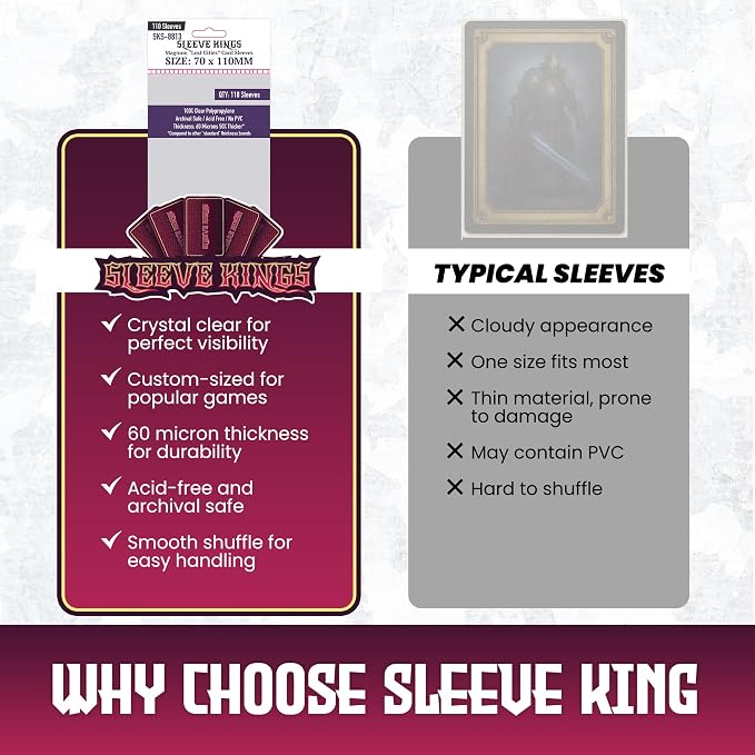 Sleeve Kings Standard Card Sleeves – 110 Count, Large Size, Compatible - Image 6