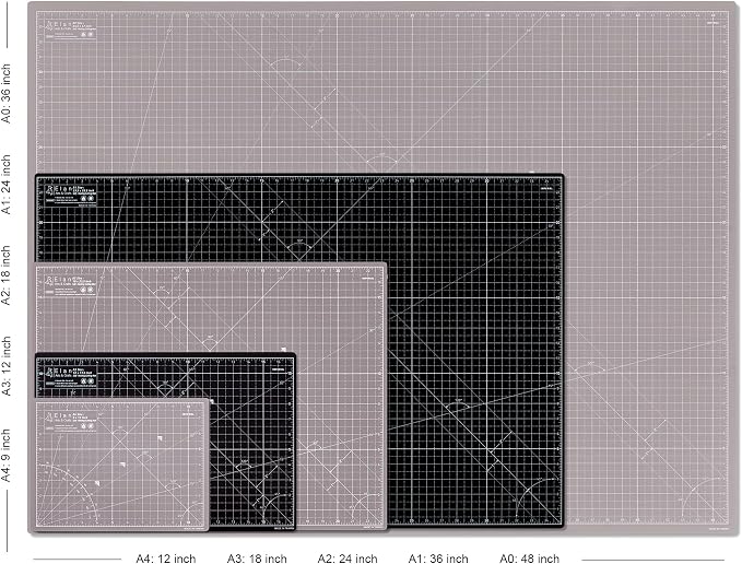 Elan Cutting Mat A4 Black & Taupe, Self Healing Cutting Mat 9x12 Inch, 5-Ply - Image 5