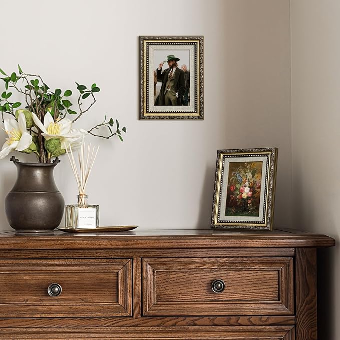 HappyHapi 4x6 Picture Frame Gold, Vintage Frames, 1 Pack | Vintage Picture - Image 3