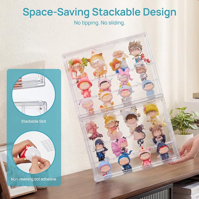 Vtopmart 4 Pack Acrylic Display Case, Stackable Figure Display Case - Image 6