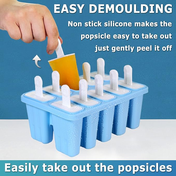 Silicone Popsicle Molds 10-cavity, DIY Ice Pop Mold - Image 3
